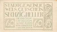 (№1920) Банкнота Австрия 1920 год "60 Heller"