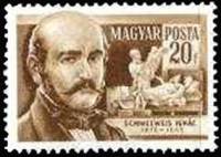 (1954-054) Марка Венгрия "Игнац Филипп Земмельвейс"    Scientists III O