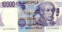 Банкнота Италия 1984 год 10 000 лир Алессандро Вольта   UNC