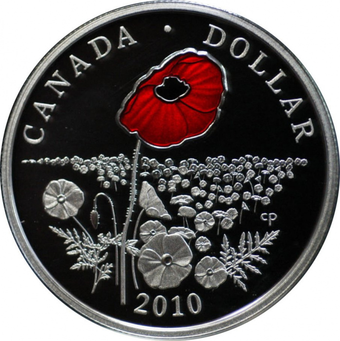 (2010) Монета Канада 2010 год 1 доллар &quot;День памяти&quot;  Серебро Ag 925  PROOF