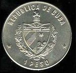 () Монета Куба 1990 год 1 песо ""  Медь-Никель  UNC