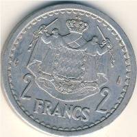 (№1943km121) Монета Монако 1943 год 2 Francs