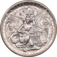 (1938d) Монета США 1938 год 50 центов   100 лет независимости Техаса Серебро Ag 900  UNC