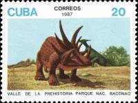 (1987-040) Марка Куба "Стиракозавр"    Доисторические животные II Θ