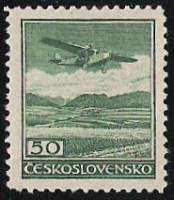 (1939-002) Марка Чехословакия "Фоккер F VIII b (Зеленая)"    Самолеты III Θ