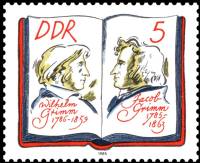 (1985-077) Марка Германия (ГДР) "Братья Гримм"    Братья Гримм, 200 лет III O