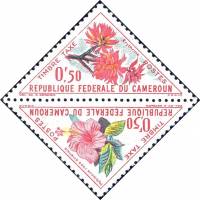 (№1963-35) Лист марок Камерун 1963 год "Гибискус Erythrina СП", Гашеный