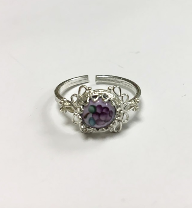 Кольцо "Финифть", серебрение (сост. на фото)