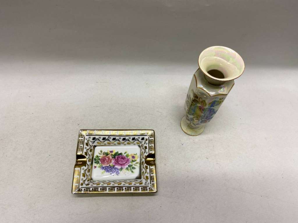 Ваза и пепельница фарфор