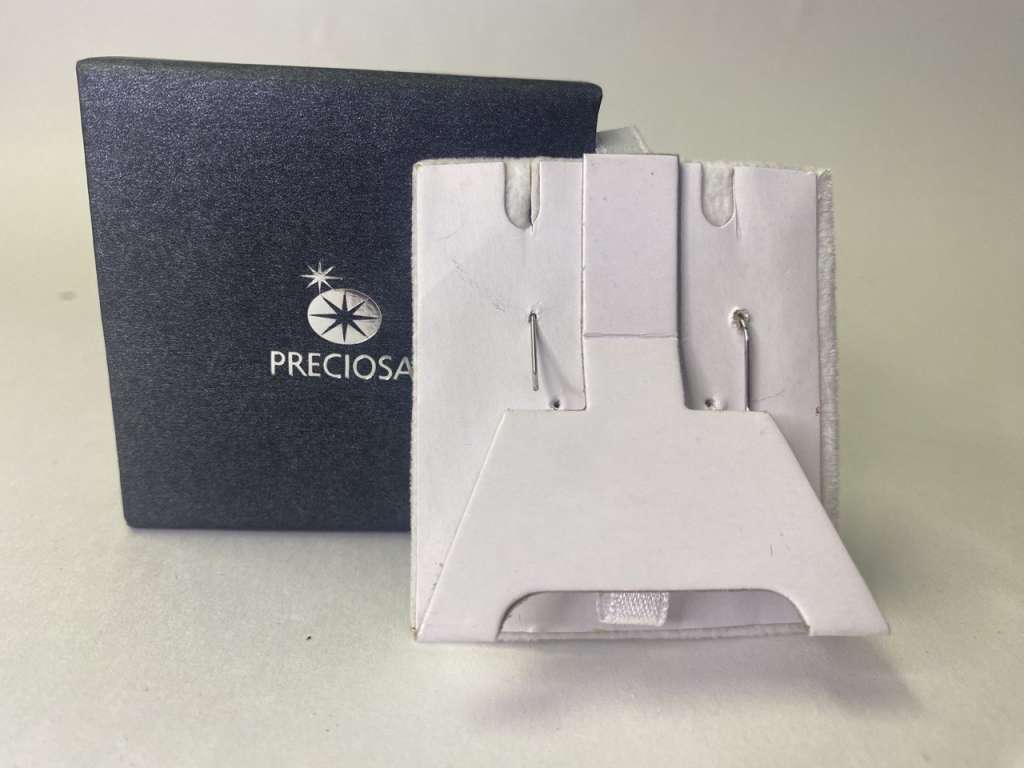 Серьги серебро 925 пр 10,7 гр цирконий застежка петля Preciosa Чехия в подарочной коробке