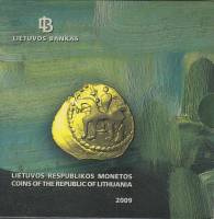 (2009, 9 монет) Набор монет Литва 2009 год "Годовой набор" Буклет
