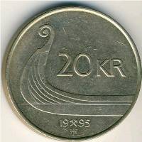 () Монета Норвегия 1994 год 20  ""   Нейзильбер  UNC