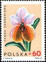 (1965-055) Марка Польша "Ванда Сандера"   Орхидеи II Θ