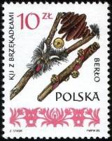 (1985-021) Марка Польша "Бубенчик"    Народные музыкальные инструменты III Θ