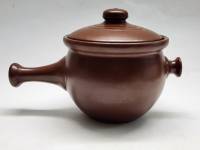 Горшок Ковшик с крышкой керамика новый