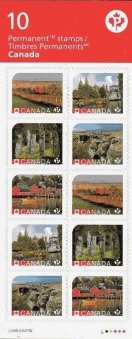 (№2016-3338) Лист марок Канада 2016 год &quot;Буклет ЮНЕСКО 10&quot;, Гашеный