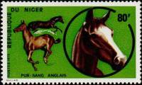 (№1973-392) Марка Нигер 1973 год "PurSang Англе", Гашеная