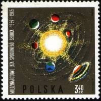 (1965-050) Марка Польша "Солнечная система (Коричневая)" , II Θ