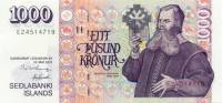 () Банкнота Исландия 2003 год 1 000 крон "Бриньоульвюр Свейнссон"   UNC