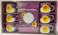 Кофейный сервиз с цветочным принтом 12 предметов (новый)