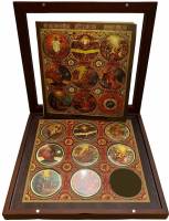 ИМД Набор Россия 2016 год Отче Наш 8 медалей из 9 (не хватает одной шт)  PROOF Коробка Сертификаты