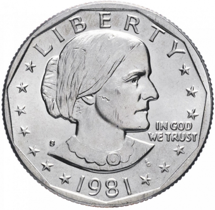 (1981s) Монета США 1981 год 1 доллар   Сьюзен Энтони Медь-Никель  UNC