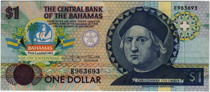 () Банкнота Багамские острова 1992 год 1  &quot;&quot;   UNC