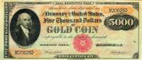 (№1882P-264a.10) Банкнота США 1882 год "5,000 Dollars" (Подписи: Parker  Burke)