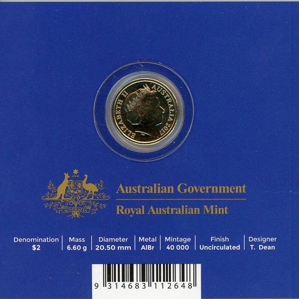 2003 Монета Австралия 2017 год 2 доллара День памяти Mintmark C - Canberra Бронза  Буклет