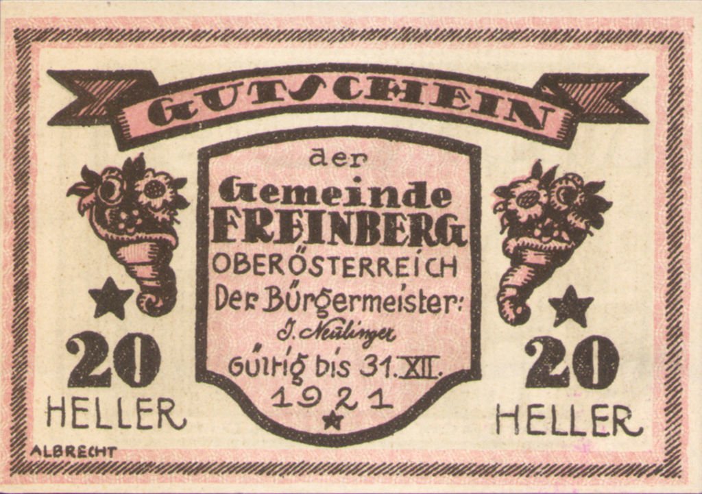 (№1920) Банкнота Австрия 1920 год &quot;20 Heller&quot;