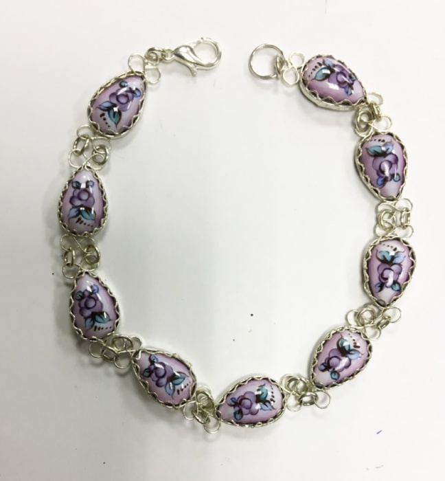 Браслет &quot;Финифть&quot;, серебрение (сост. на фото)