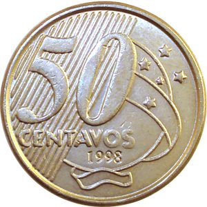  Монета Бразилия 1998 год 500     Медь-Никель  UNC