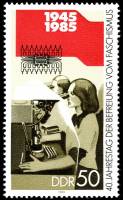 (1985-027) Марка Германия (ГДР) "Наука"    Освобождение 40 лет II Θ