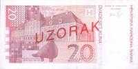(,) Банкнота Хорватия 2014 год 20 кун "Йосип Елачич"   UNC