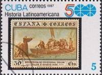 (1987-056) Марка Куба "Марка Испании 511"    История Латинской Америки II Θ