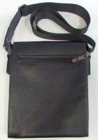 Сумка мужская "Cantlor" на ремне, Кожа, 1 отделение + карман, Черная