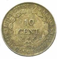 (№1885km2) Монета Французский Индокитай 1885 год 10 Cents