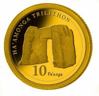() Монета Тонга 2011 год 10  ""   Биметалл (Платина - Золото)  UNC