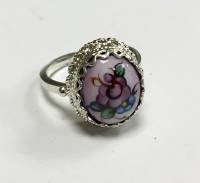 Перстень "Финифть", серебрение (сост. на фото)