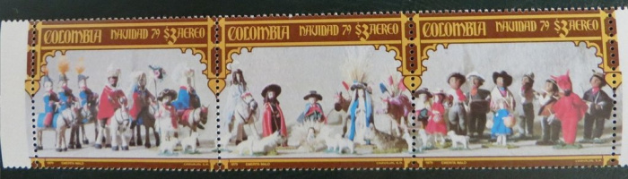 (№1979-1408) Лист марок Колумбия 1979 год &quot;Скульптуры креш из Popayaacuten&quot;, Гашеный