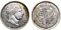 (1820) Монета Великобритания 1820 год 1 шиллинг "Георг III"  Серебро Ag 925  XF