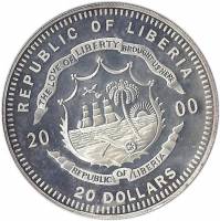 () Монета Либерия 2000 год 20  ""    AU