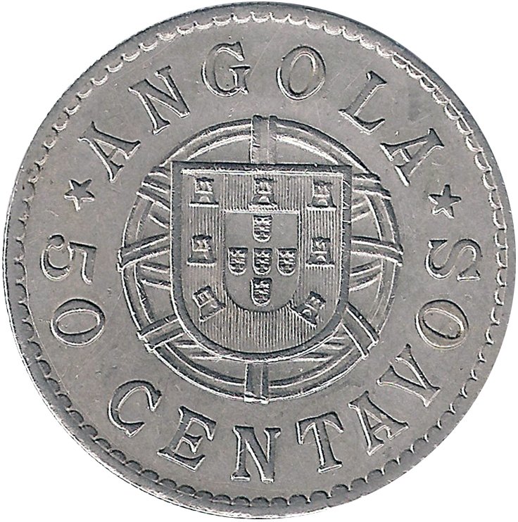 (1922) Монета Ангола 1922 год 50 центаво &quot;Девушка &quot;  Никель  UNC