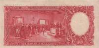 (№1943P-265b.3) Банкнота Аргентина 1943 год "10 Pesos" (Подписи: "Gerente General  Presidente" in bl