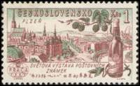 (1961-071) Марка Чехословакия "Пльзень "    Международная выставка марок Прага III Θ