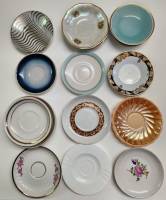 Блюдца кофейные разные 21 шт 