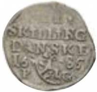 (№1684km151) Монета Норвегия 1684 год 2 Skilling