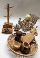 Плетеный деревянный декор Подствка кружек Модель парусника Сани Санта Клауса 9 предметов