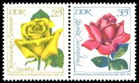(1972-053) Лист (2 м) Германия (ГДР) "Розы"  перфорация 13½:13  Выставка роз III O