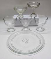 Креманки СССР 5 шт и блюдо для СВЧ печи микроволновки стекло 